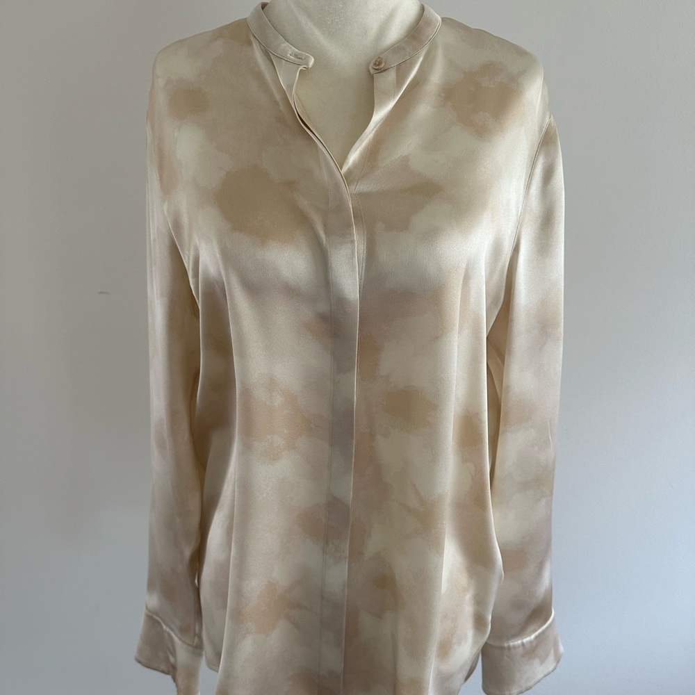Vince Cream and Tan Women's Blouse
